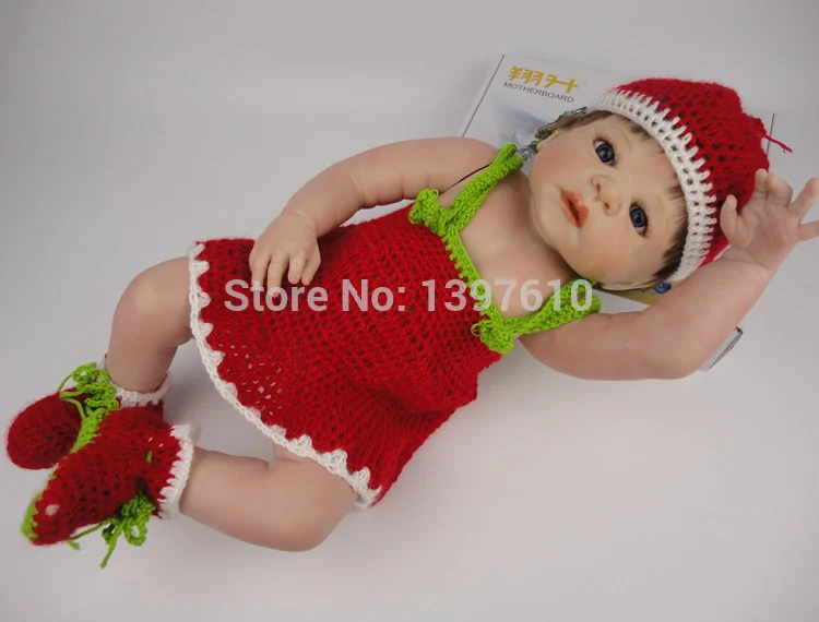 

Full Silicone Vinyl 23 Inch Fashion Reborn Babies Girl Realistic Newborn Baby Doll Cute Girl Baby Toy Children Birthday Gift