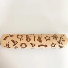 С рождественским принтом деревянная скалка для помадки торт украшения Профессиональный кухонный нож еда выпечка инструмент Кухня гаджеты аксессуары