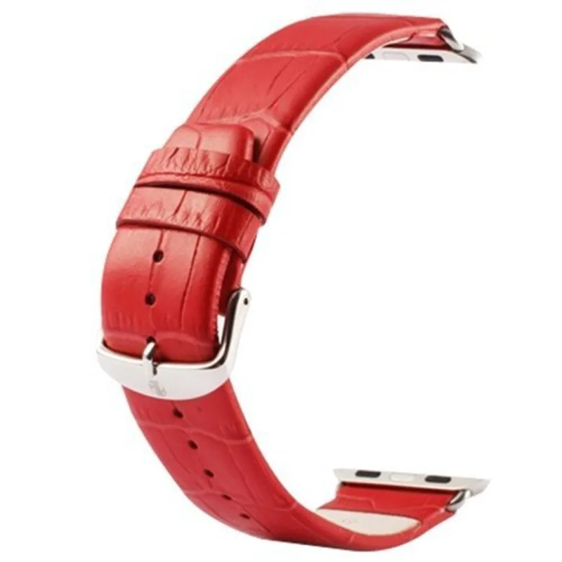 Браслеты с крокодиловым узором для Apple Watch 5 4 3 2 1 40 мм 44 38 42 ремешки из натуральной