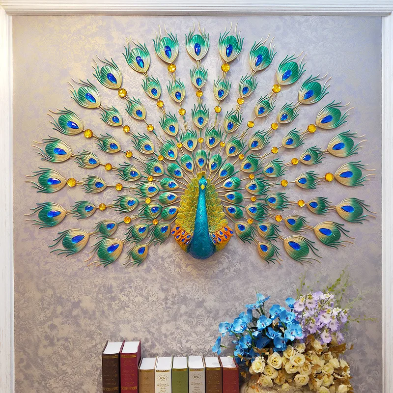 

Heat! European Creative Simple 3D Peacock Living Room Wall Clock Mute Clock Modern Home Clock Fashion Decorative Quartz Clock