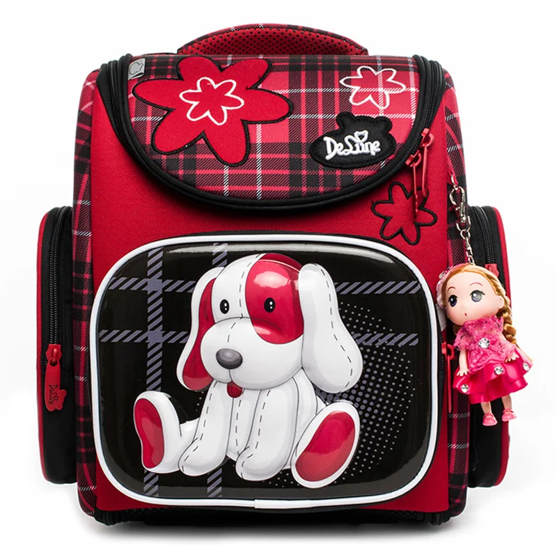 

Delune 2019 Children School Backpack For Girls Boys Cartoon School Bag Dog Bear Pattern Backpacks Waterproof Mochila Infantil