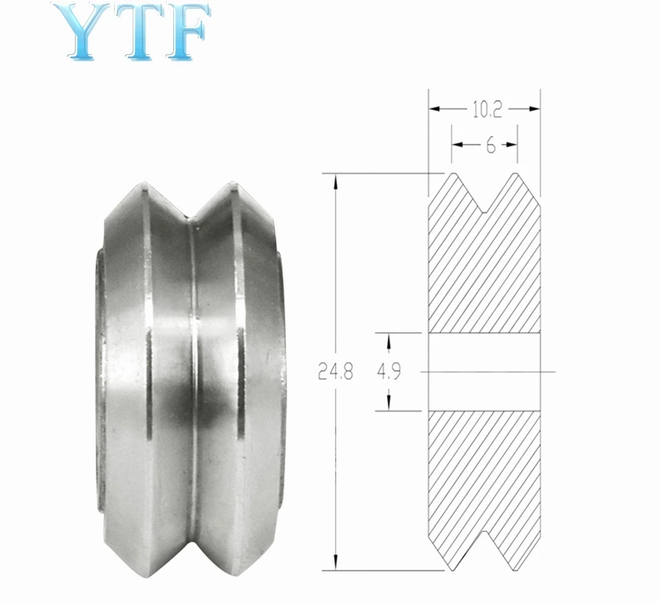 Детали 3D-принтера Openbuilds V-shaped шкив из нержавеющей стали 5 мм Внутреннее отверстие металл двойное v-образное колесо