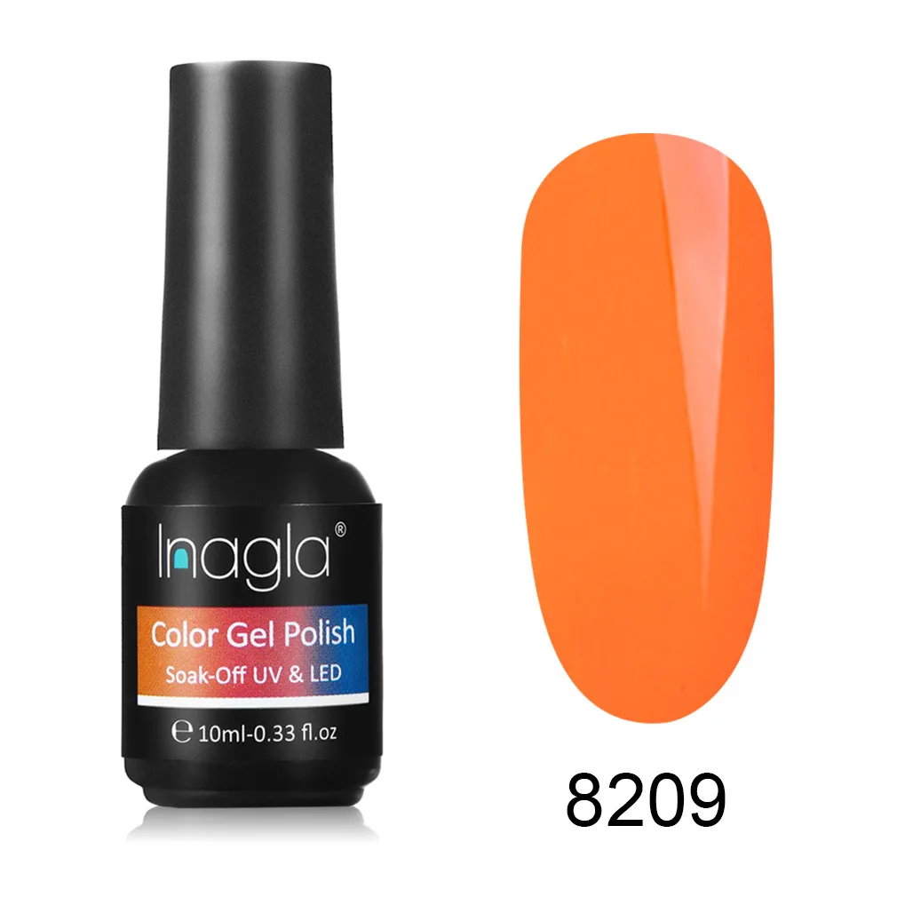 Inagla, 10 мл, неоновый цвет, УФ светодиодный светильник, Гель-лак для ногтей, флуоресцентный, макарон, Гель-лак для украшения ногтей, лак для замачивания, Гель-лак - Цвет: 8209