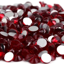 Сиам Стекло 3D нейл-арта украшения ss3 ss4 ss5 ss6 ss8 ss10 ss12 ss16 ss20 ss30 ss34 с украшением в виде кристаллов для ногтей, не для горячей фиксации Стразы