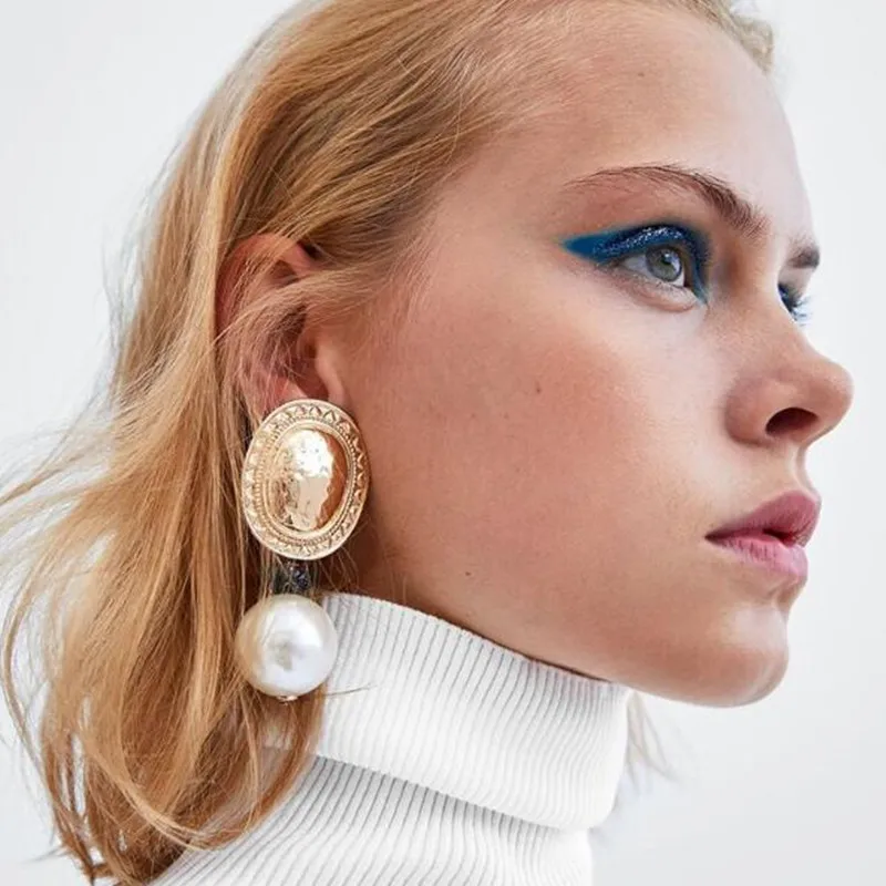 

Big Vintage Earrings for women gold color Geometric Bohemia statement earring dangle earrings fashion jewelry 2019