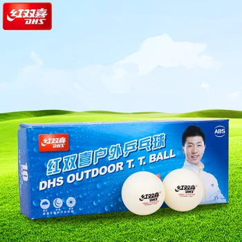 

DHS outdoor table tennis ball 2018 new stable performance in all weather seamed ABS d40+ balls plastic ping pong balls