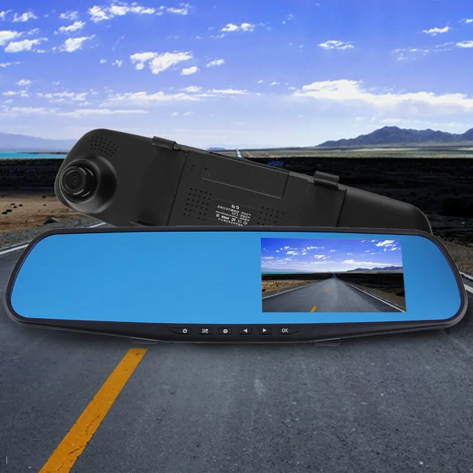 

newCar DVR 4.3" 1080P Rear View Mirror Front Dual Camera Recorder G-sensor