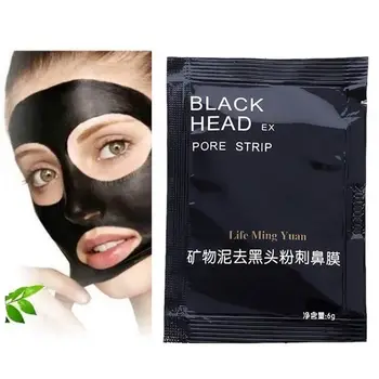 

1 Pcs Black Mask Facial Mask Nose Blackhead Mineral Mud Nose Blackhead Pore Cleansing Cleaner Removal Membranes Strips