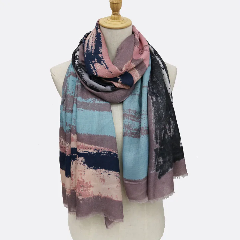 Зима, роскошный бренд, высокое качество, модный полиэстер, мусульманский шарф больших размеров, шаль для длинных женщин, шали и палантины, хиджаб, накидка - Цвет: Фиолетовый