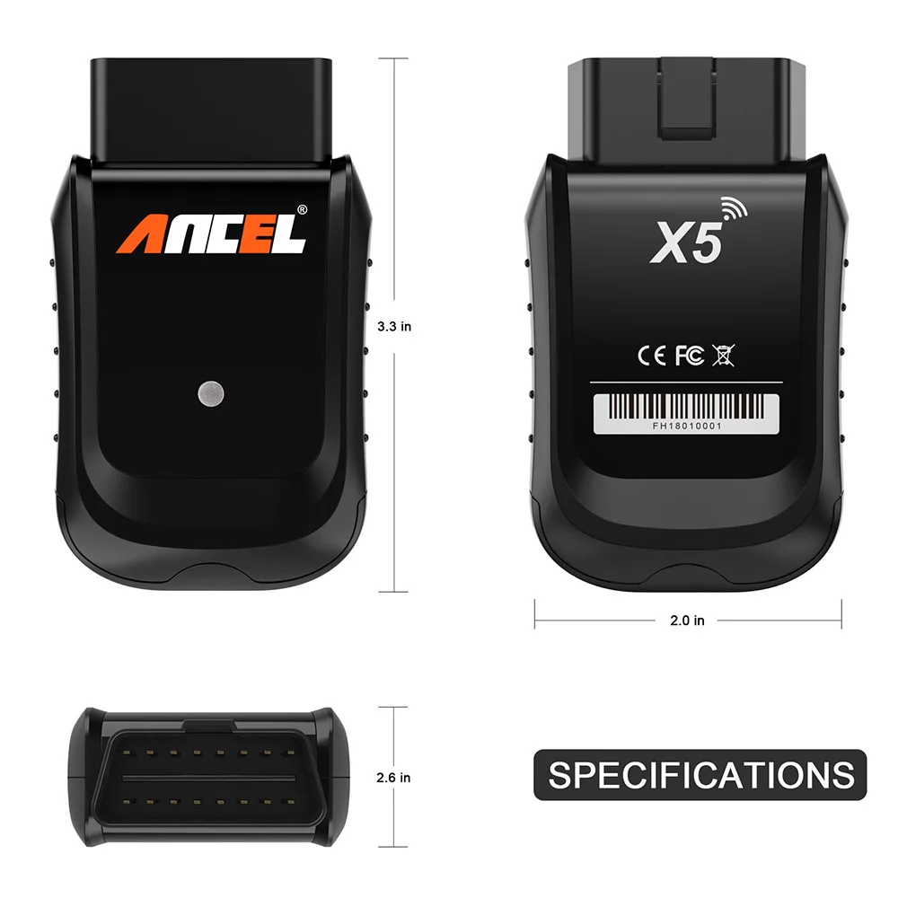 Ancel X5 OBD2 WiFi Diagnostic Scanner Tool Full Systems Car Diagnostics OBD ABS Airbag EPB Oil Light Reset Key programming OBD2