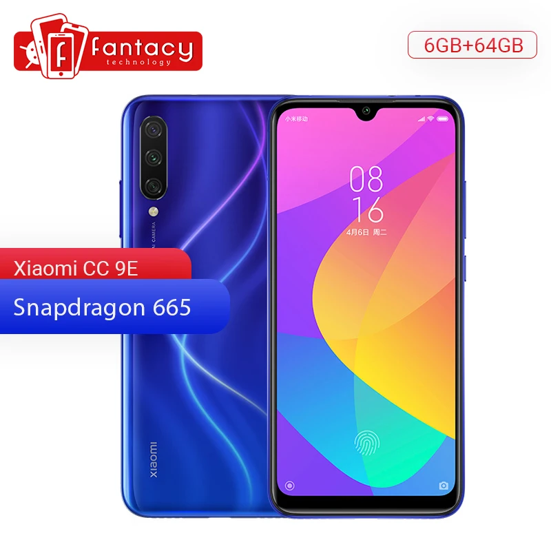 Xiaomi Mi CC9e 9 SE 6 ГБ ОЗУ 64 Гб ПЗУ мобильный телефон Snapdragon 665 6,08" AMOLED 48MP Тройная камера 32MP фронтальная камера