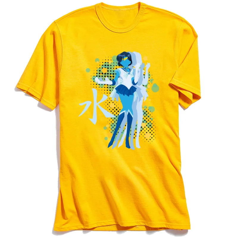 New Design Soldier of Water Wisdom Geek Top T-shirts Round Neck All Cotton Man Tops T Shirt Short Sleeve Tops & Tees Father Day Soldier of Water  Wisdom yellow