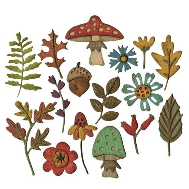 

ForeWan Mushroom & Sunflower Frame Metal Steel Cutting Dies For DIY Scrapbooking Paper/photo Card Embossing Dies Making Cards