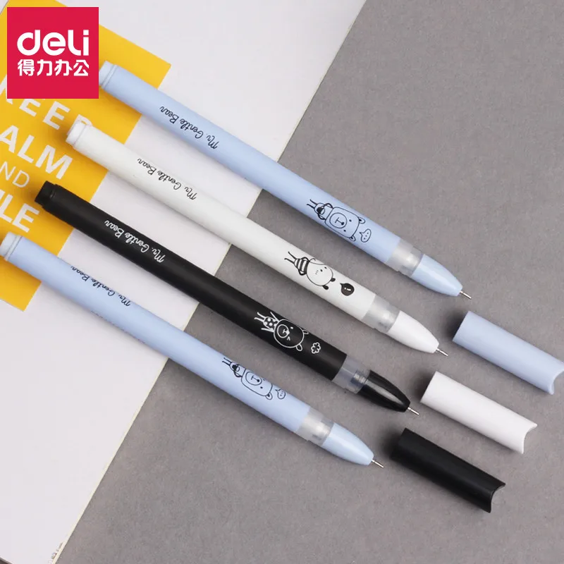 

4pcs/lot Gel Pen office school pen 0.38mm black ink gentleman style signing pen Writing pen for students stationery