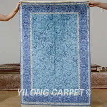 Yilong 3'x4. 5' под старину ручной работы Шелковый Синий изысканный ковер ручной работы(0591