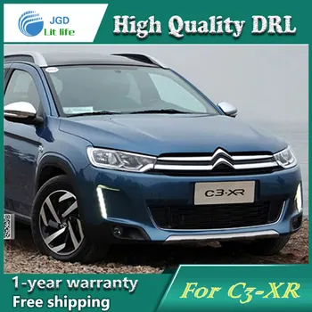 

Free shipping !12V 6000k LED DRL Daytime running light case for Citroen C3-XR fog lamp frame Fog light Car styling