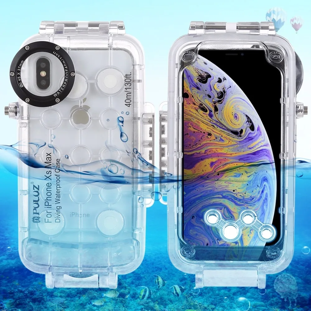 PULUZ 40 m/130ft XS Max водонепроницаемый корпус для дайвинга фото видео съемки Подводное покрытие чехол для iPhone XS Max