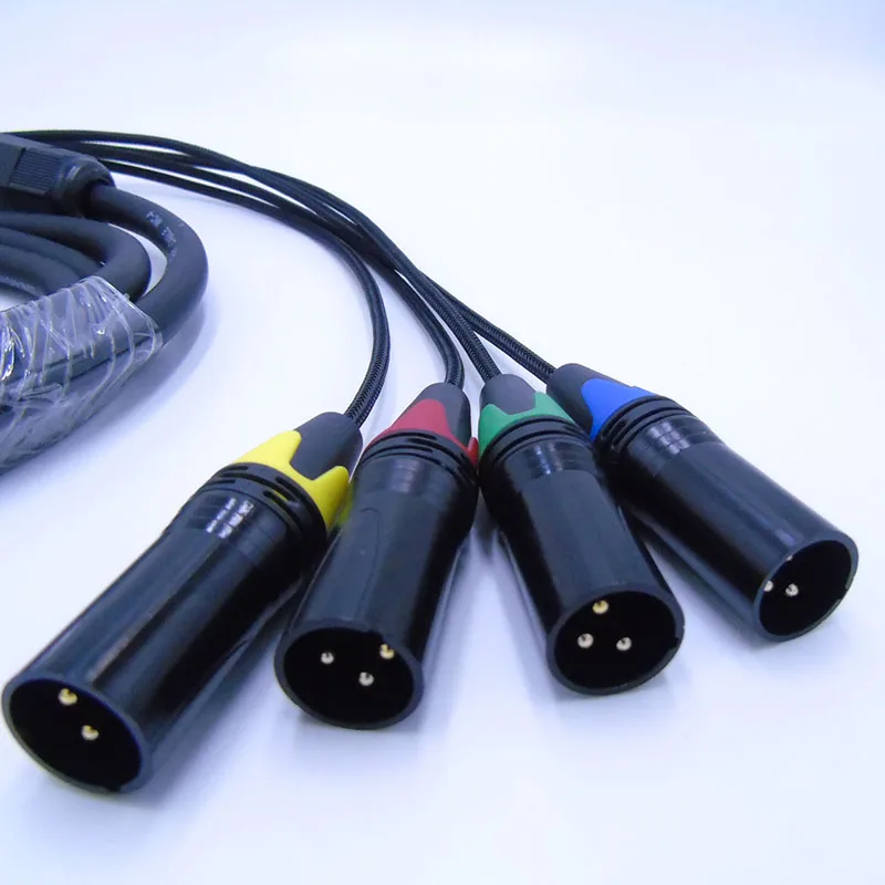 Высококачественный 4 канальный 3 контактный XLR кабель штекер гнездо