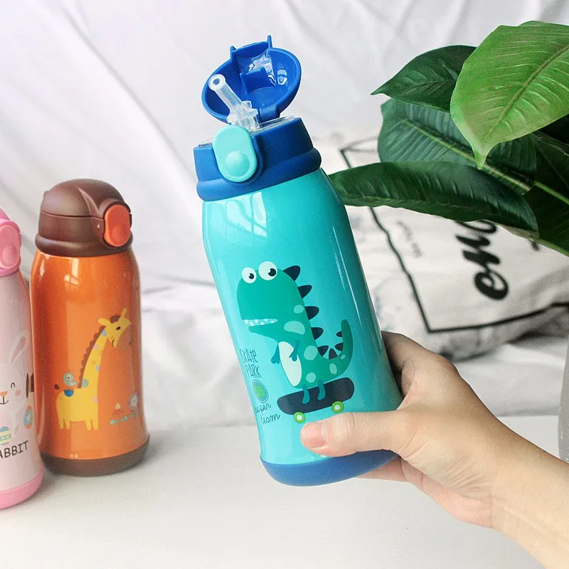 Детская бутылка для воды 304 из нержавеющей стали Детские Портативные бутылки для воды с мультяшными термофлягами