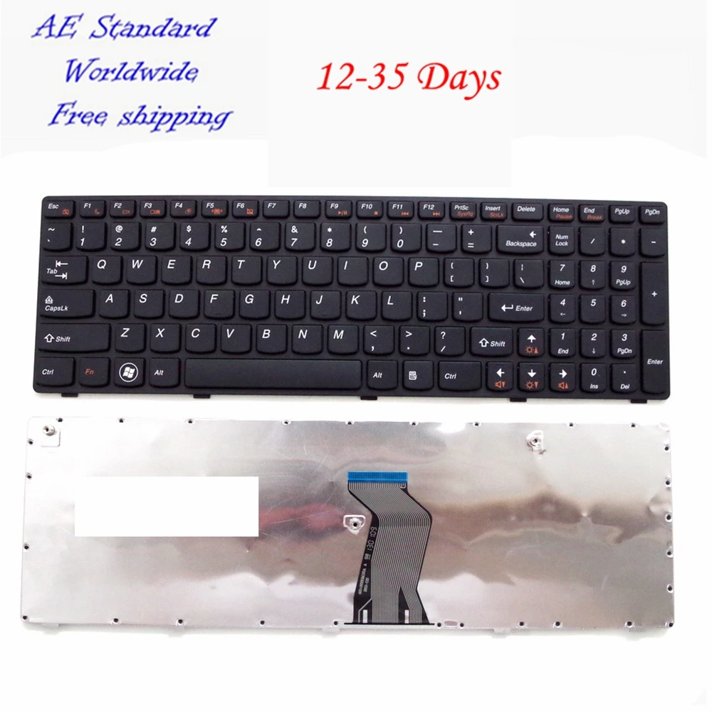 Teclado para Notebook Inglês Preto dos Eua Compatível com Lenovo G570 Z560 Z560a Z560g Z565 G575 G770 G575gx G780 Novo
