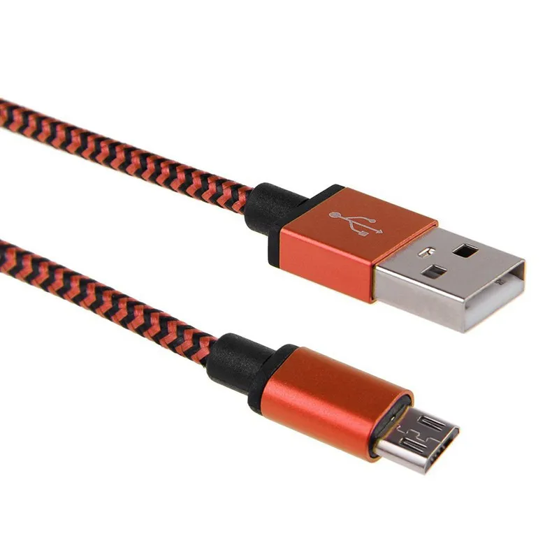 20 см 1 м 2 м Micro USB кабель короткая Быстрая зарядка нейлон USB синхронизация данных шнур Мобильный телефон Android кабель для зарядного устройства для samsung - Цвет: Оранжевый