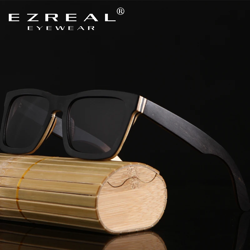 Солнцезащитные очки EZREAL Wood мужские бамбуковые винтажные поляризационные