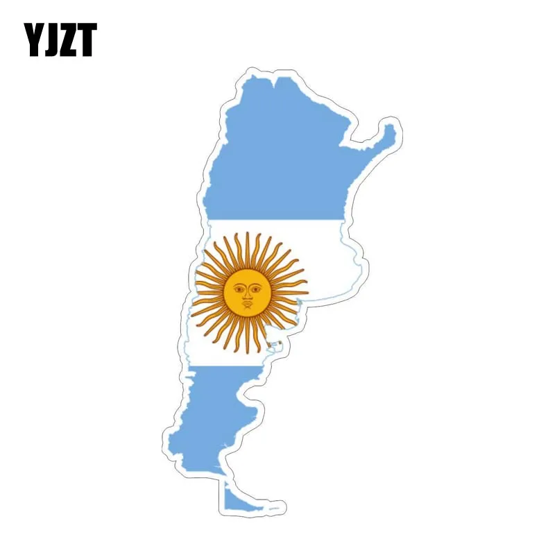 

YJZT 14.2CM*7.5CM Personality Accessories Argentina Map Flag Car Sticker PVC Decal 6-0898