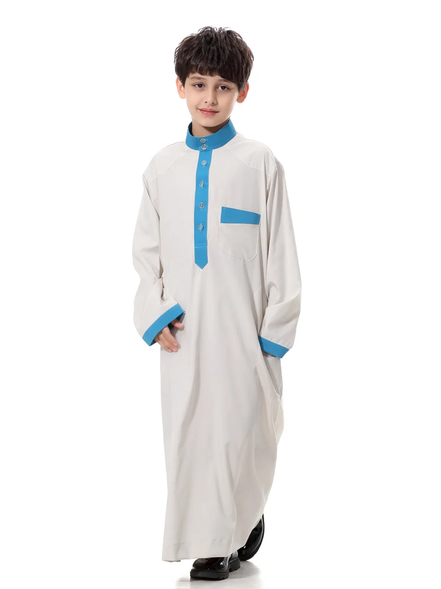 New design 2018 fashion softy thawb islamic boy clothing suit 115-160cm tall boy thobe