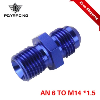 

Free Shipping BLUE Male 6AN 6 An Flare to M14x1.5(mm) Metric straight fitting AN 6 To M14 *1.5 Port. Adapter SL816-06-143-011