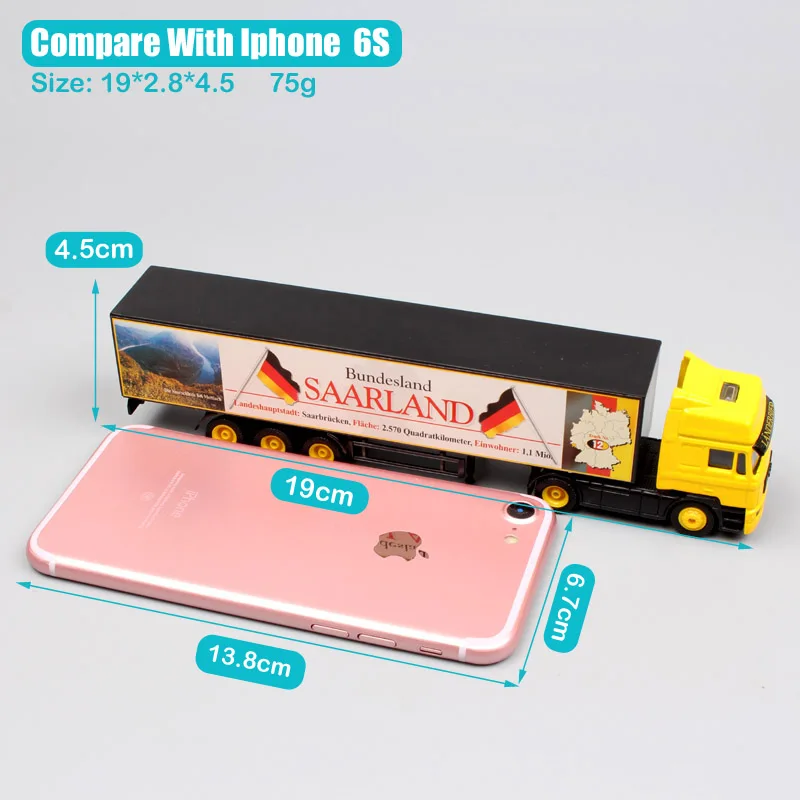 Beste 1 87 Schaal Hoge Snelheid Kleine Duitse Reclame Voertuig Media Container Tow Truck Diecast Model Auto Speelgoed Voor Kid S Jongen collectie