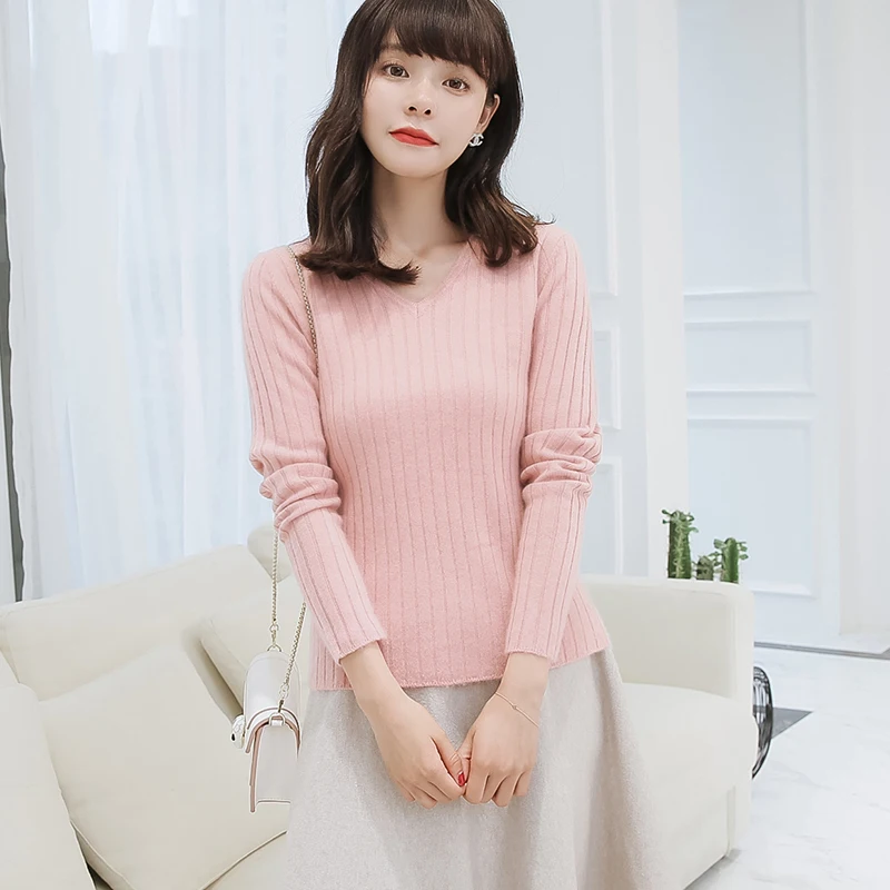 Helovi Sweater V Neck Women Fashion Autumn Cashmere Kint Sweater Solid Slim Sexy Pullovers Coat Female Blouse Knit Sweater Helovi Sweater V Neck Women Fashion Autumn Cashmere Kint Sweater Solid Slim Sexy Pullovers Coat Female Blouse Knit Sweater