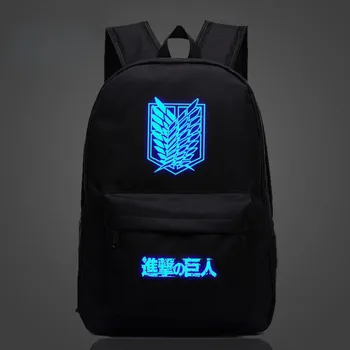 

Attack on Titan Backpack Student Luminous School Bags For Teenager Travel Teenagers Casual Travel Mochila Anime Cartoon Backpac