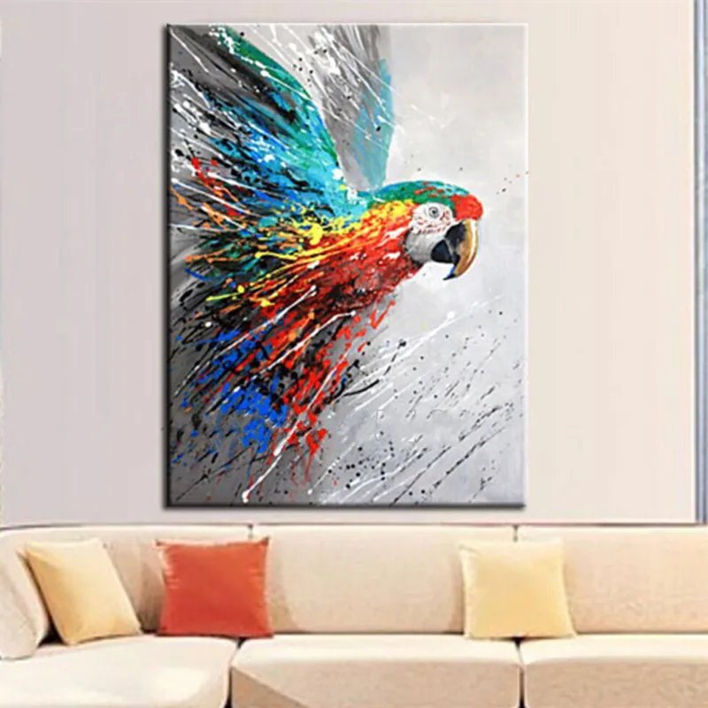 Modern Home Decor Wall Art Handmade Funny Colorful Parrot ...