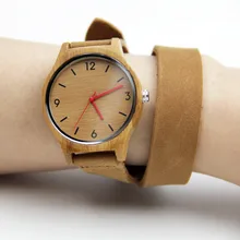 100% Nature Handmade Women’s Bamboo Watches Fashion Gifts With Japenese Movement Quartz Wristwatch Genuine Leather Straps