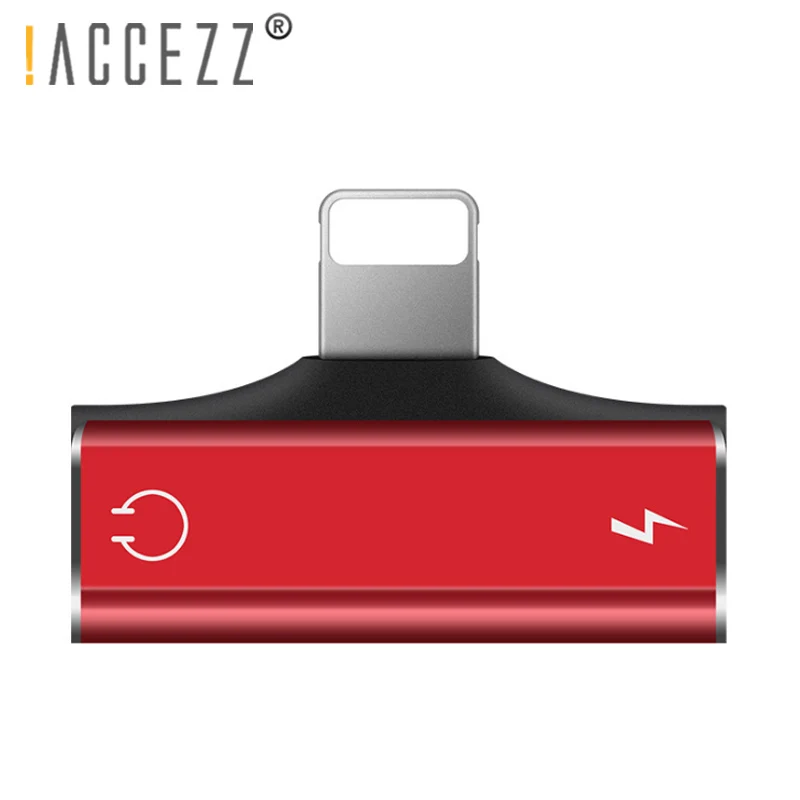 

!ACCEZZ Lighting Audio Charging Dual Adapter For iPhone X 7 8 Plus USB AUX Splitter Cables Calling Listening Connector Converter