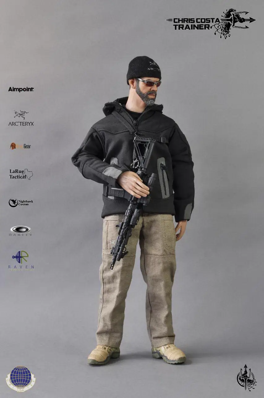 1/6 scale doll model Chris Costa Trainer Firearms Master.12