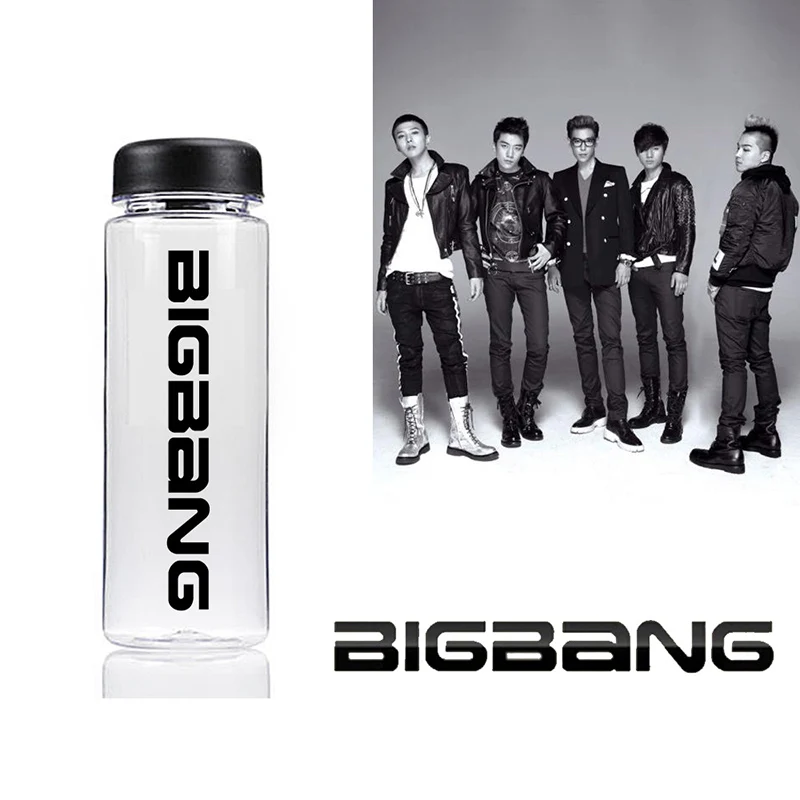 Новый Kpop BIG BANG группы бутылки лето Пластик бутылки свежесть письмо ясно лимона чашки 500 мл