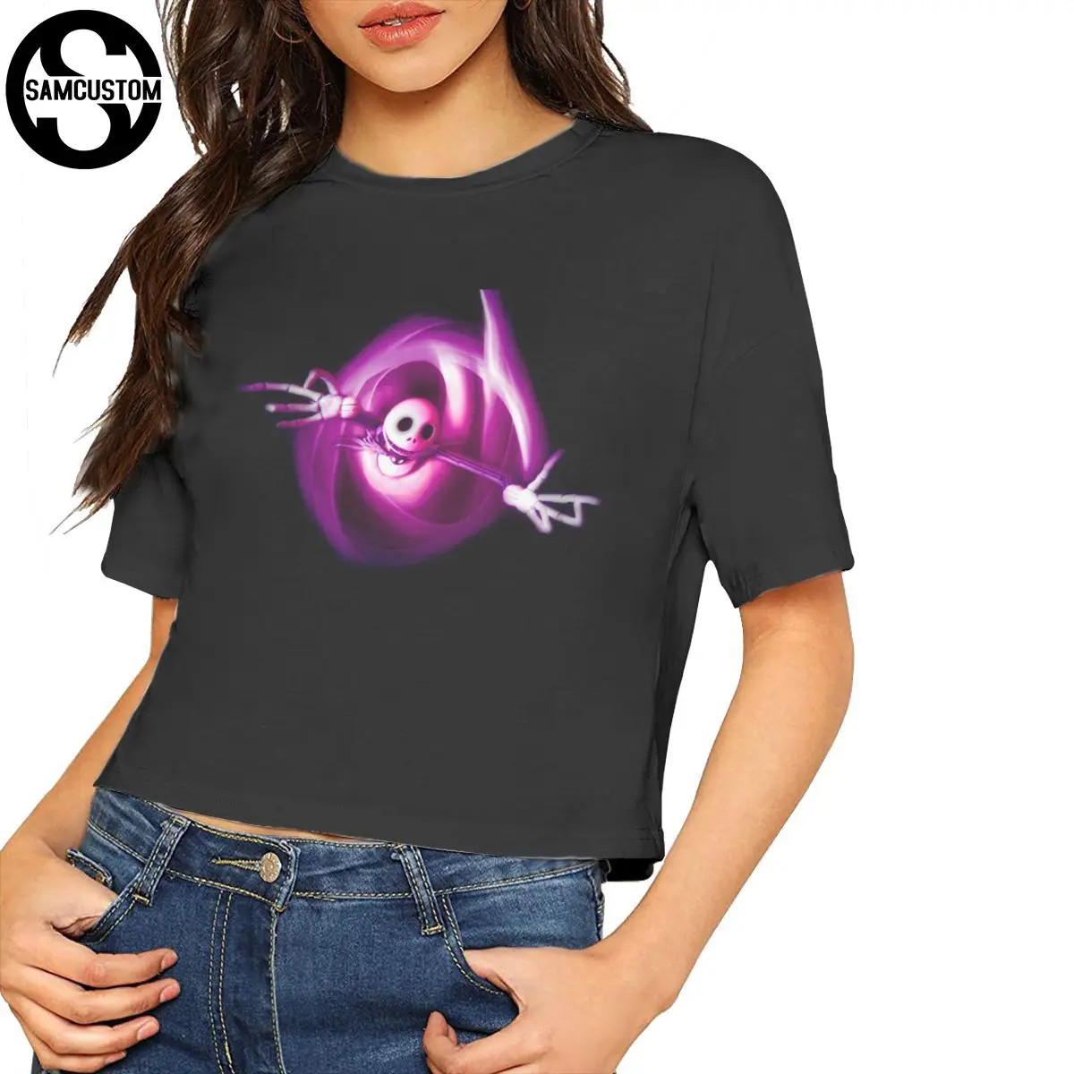 SAMCUSTOM nightness before christmas Camisetas настоящая короткая Новая летняя модная уличная