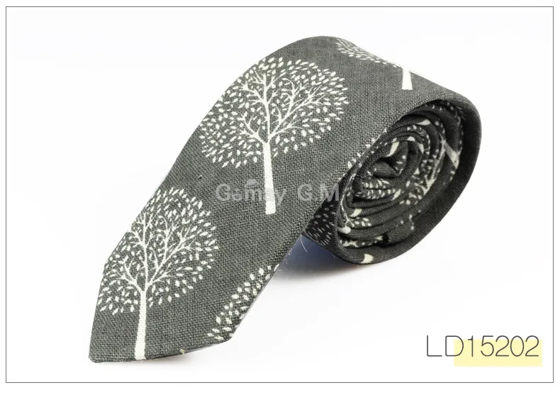 New Designer Print Ties Casual Narrow Necktie Ties for Men Hip-hop Party Floral Cotton Skinny Tie Cravat