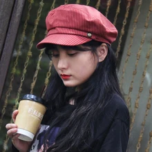 HT2565 Берет Весна Осень для мужчин и женщин шляпа Винтаж полосатый плоский Топ кепка газетчика унисекс Ретро художника шляпа моряк, капитан кепки