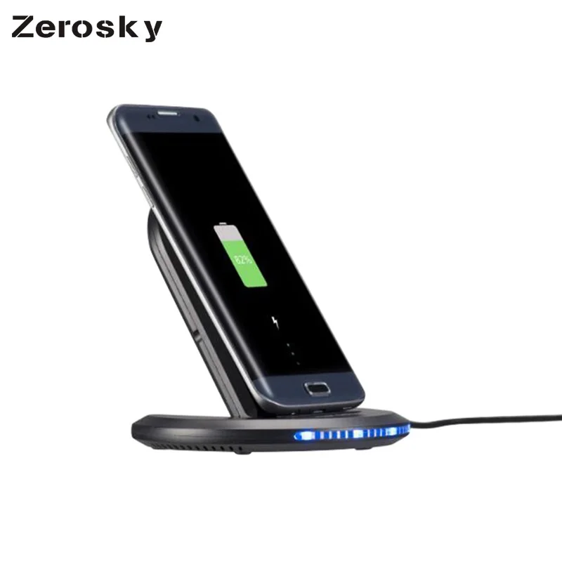 Zerosky [Qi Wireless Charger 9W] 5V 1A Smart USB Quick Fast Charging Dock For Samsung S6 S7 Edge S8 Plus Note 8 For iPhone 8 X