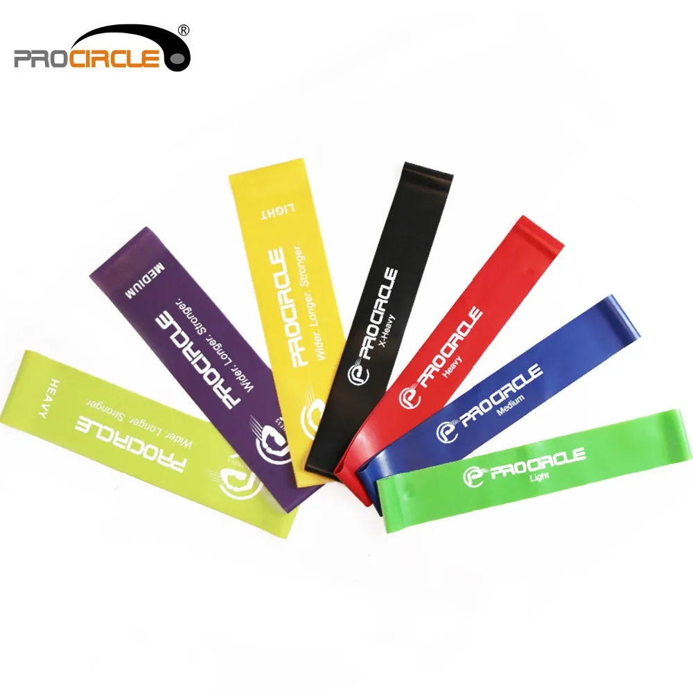 Procircle 7 Levels Resistance Loop Band Rubber Exercise Fitness Bands
