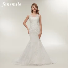 Fansmile плюс Размеры индивидуальные на шнуровке Свадебные платья Русалочки Винтаж свадебное платье свадьба платья FSM-238M