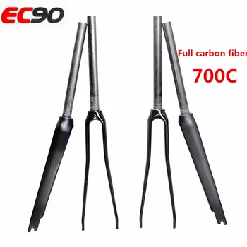 

2017 new ec90 Ultra-light all-carbon fiber road bike front fork dead carbon fork bicycle straight tube broken fork fork