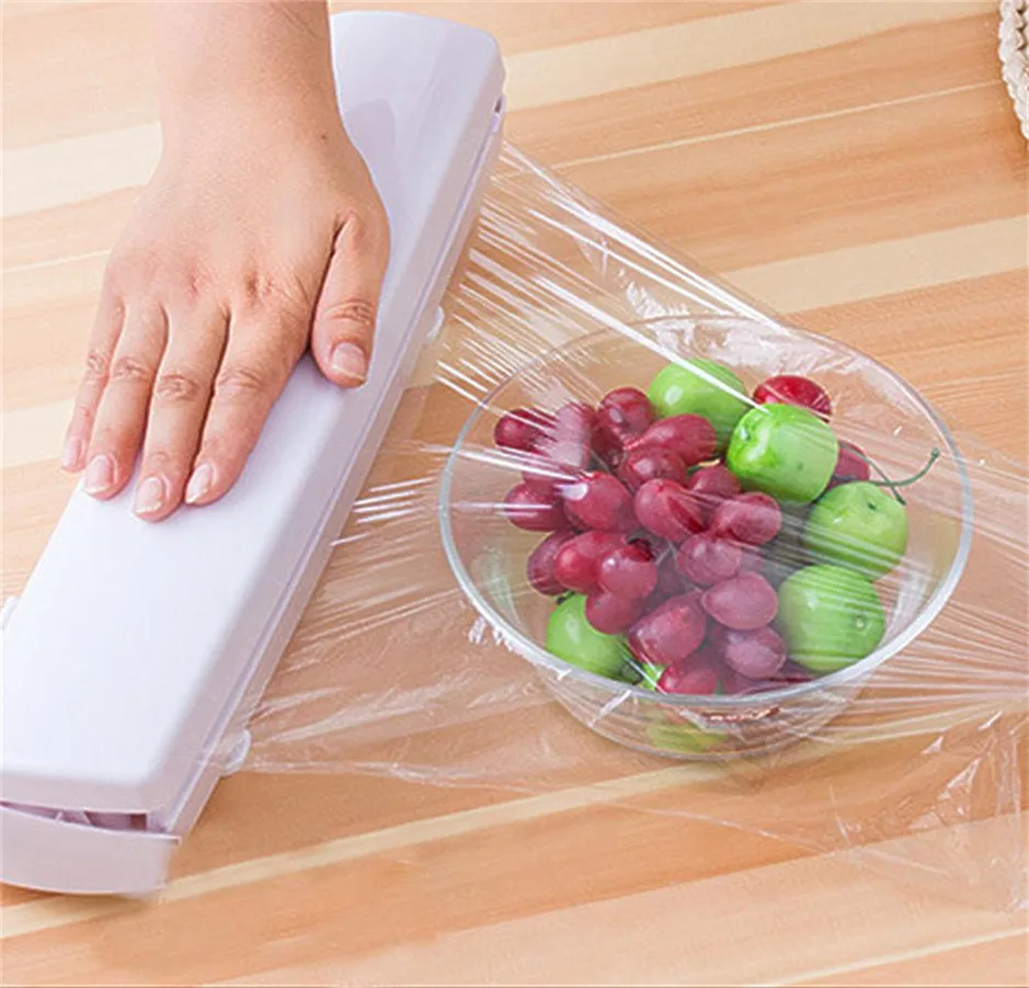 

1PC Plastic Wrap Cutter Preservative Film Food Vaccum Cutter For Foil Or Cling Wrap Kitchen Accessories KC1501