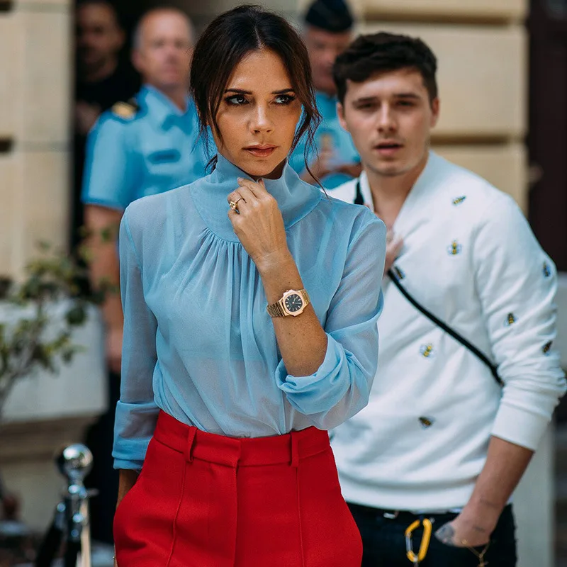 

Hot New 2019 Spring Summer Womens Long Sleeve Sexy Blue Mesh Top T Shirts Transparent Punk Club Streetwear Tees Beach Tops