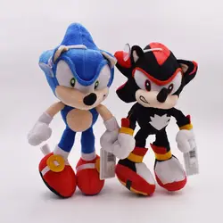 2 шт./компл. 27 см Sonic черный и синий высокое качество плюшевые игрушки Аниме Продукты подарок для детей