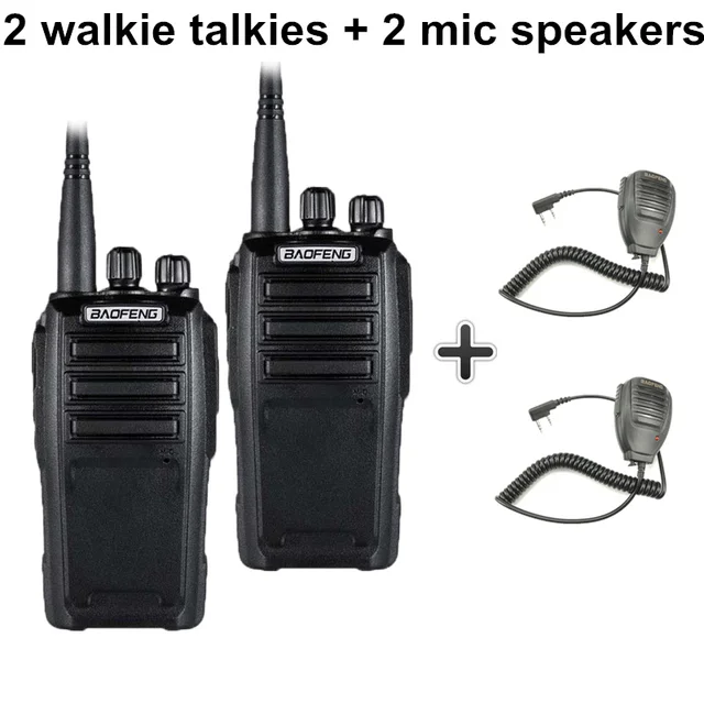 2pcs Baofeng UV-6 Walkie Talkie 8w 2000mAh 128 CH UHF VHF Dual Band Two Way Radio Woki Toki 10 KM Police Equipment Radio Amador Add 2 mic speakers