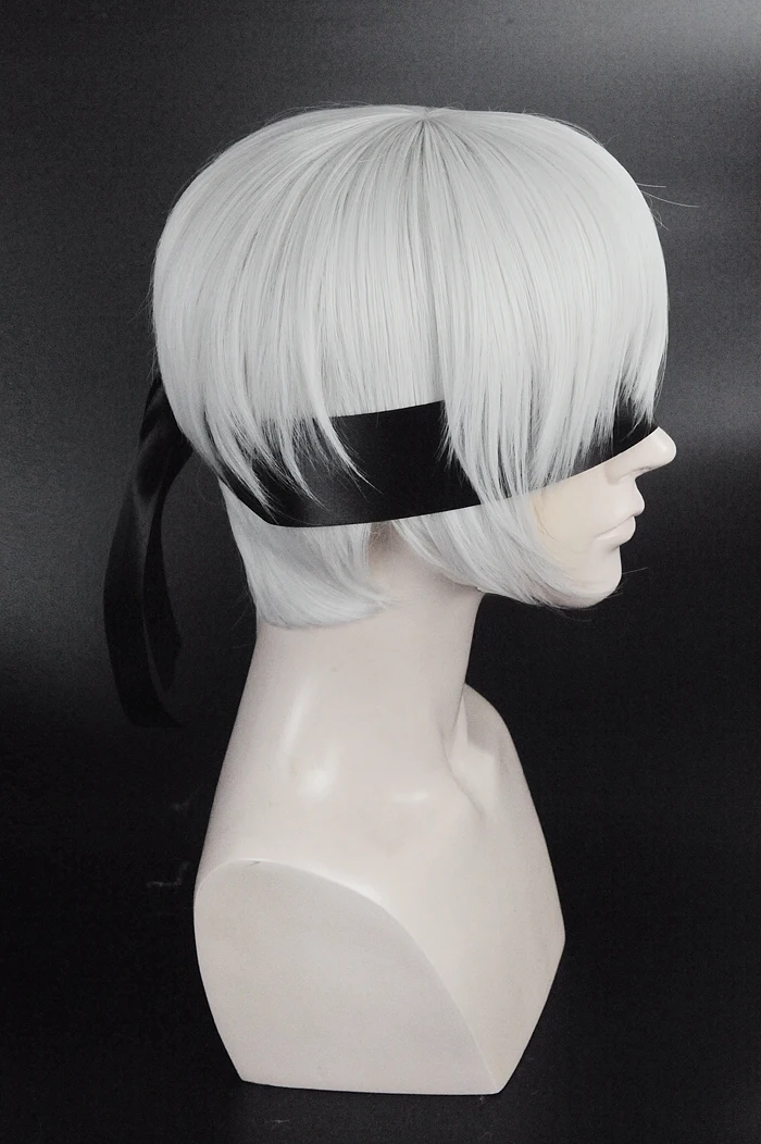 Парик для косплея NieR:Automata 9S YoRHa No.9 модель S Wistalia короткий серебристый белый