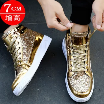 

High-top Shoes Fashion Men's Shoes Korean Version of the Trend Hip-hop Shoes 7CM Increased Internal Shoes Street Dance Shoes